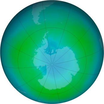 Antarctic ozone map for 1999-01